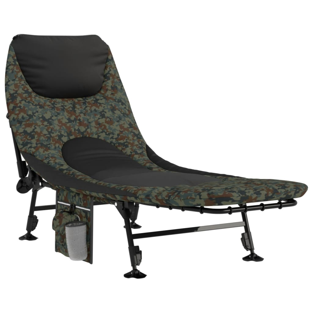 Vidaxl visbed met verstelbare modderpoten inklapbaar camouflage
