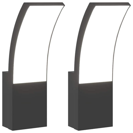 VidaXL Außenwandleuchten 2 Stk. LED Aluminiumguss schwarz