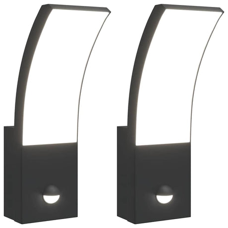 Vidaxx Außenwandleuchten, 2 Stück LED mit Sensoren, Aluminiumguss schwarz