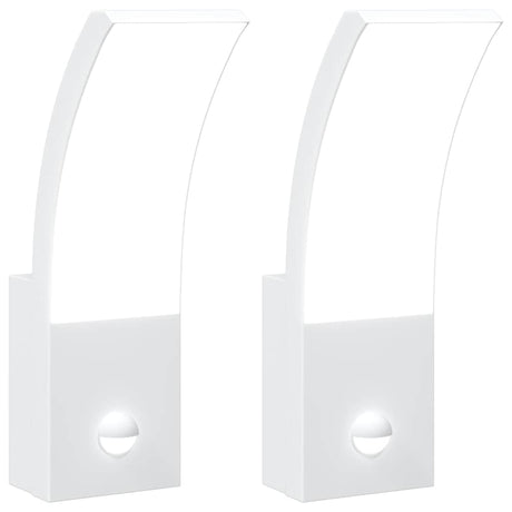 Vidaxx Außenwandleuchten 2 Stk. LED mit Sensoren Aluminiumguss weiß