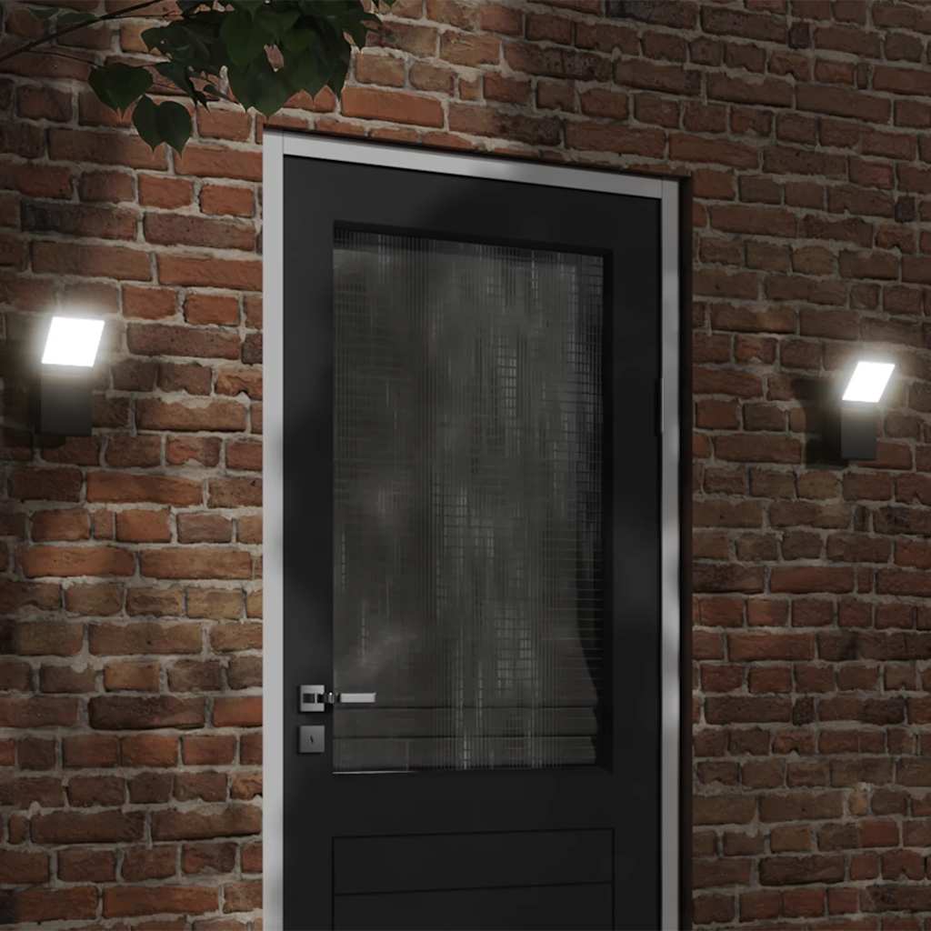 VidaXL Außenwandleuchten 2 Stk. LED Aluminiumguss schwarz