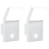 Vidaxx Außenwandleuchten 2 Stk. LED mit Sensoren Aluminiumguss weiß