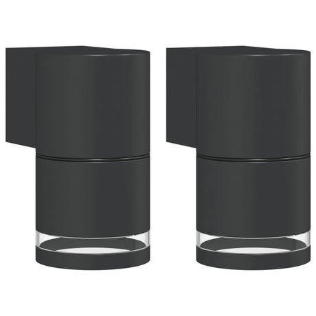 VidaXL Außenwandleuchten 2 Stück Aluminiumguss schwarz