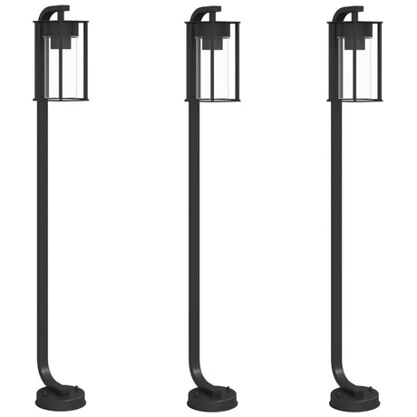 Vidaxx Außenstehleuchte 3 Stk. 100 cm Edelstahl schwarz