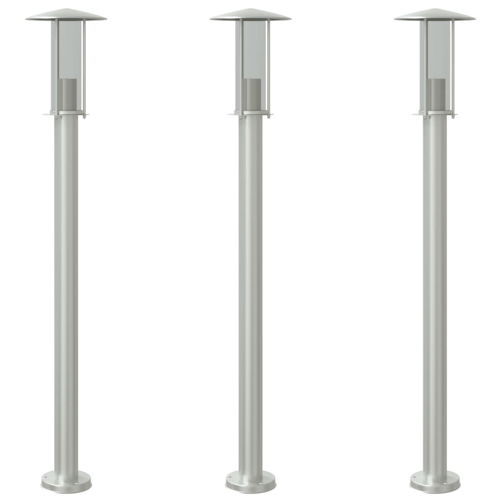 Vidaxx Außenstehleuchte 3 Stk. 100 cm Edelstahl silberfarben