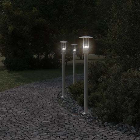 Vidaxx Außenstehleuchte 3 Stk. 100 cm Edelstahl silberfarben