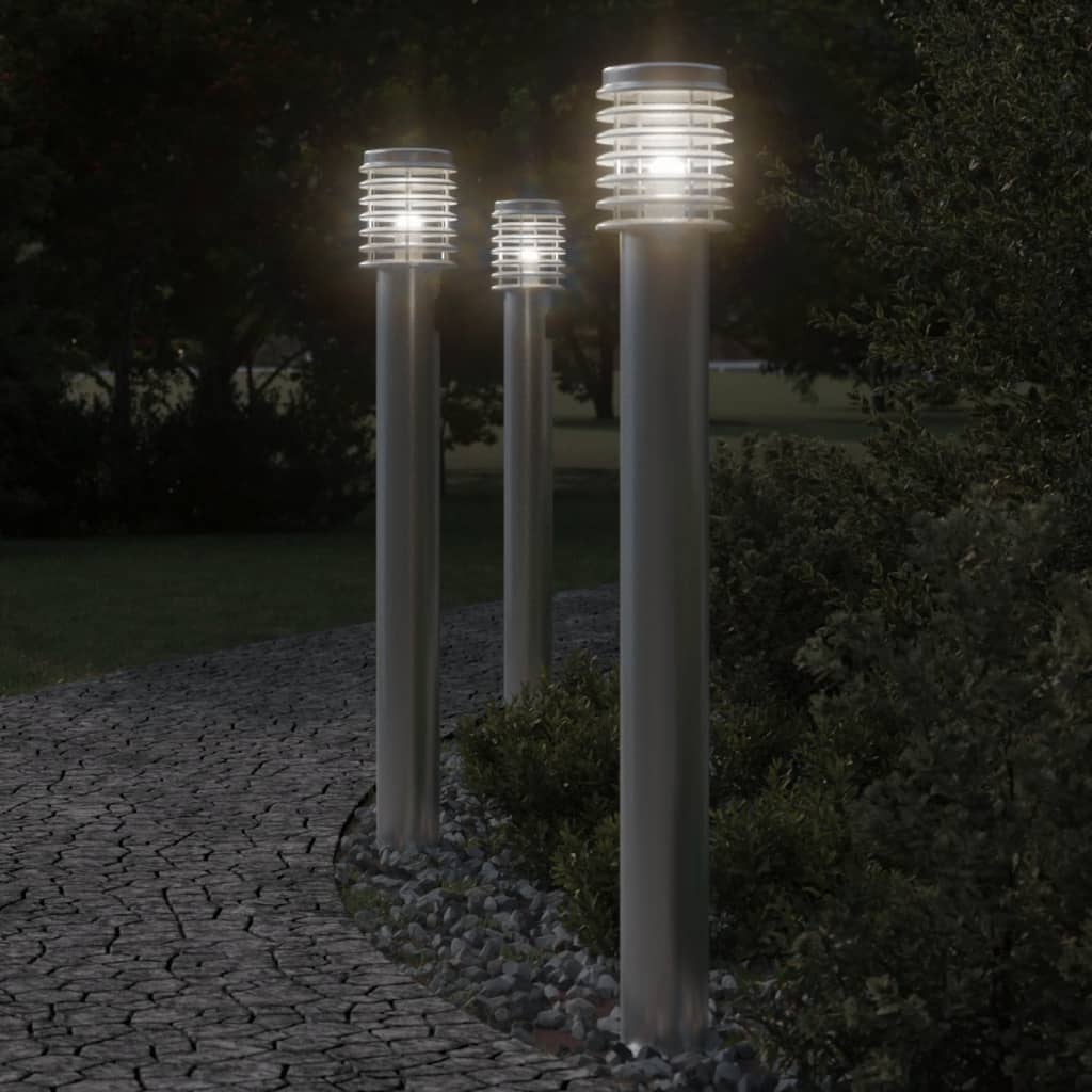 VidaXL Außenstehleuchte 110 cm Edelstahl silberfarben