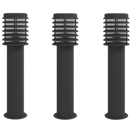 Vidaxx Außenstehleuchte 3 Stk. 60 cm Edelstahl schwarz