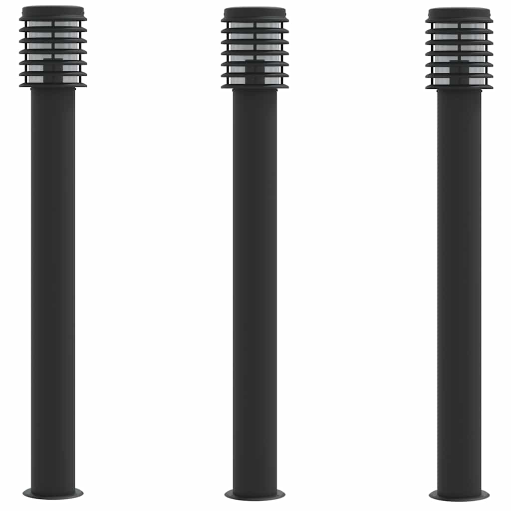 Vidaxx Außenstehleuchte 3 Stk. 110 cm Edelstahl schwarz