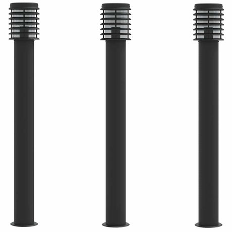 Vidaxx Außenstehleuchte 3 Stk. 110 cm Edelstahl schwarz