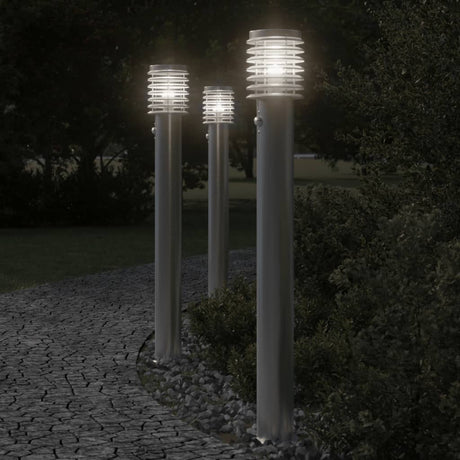 Vidaxxl Außenstehleuchte mit Sensor 110 cm Edelstahl silber