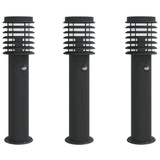 Vidaxx Außenstehleuchten 3 Stk. mit Sensoren Edelstahl schwarz