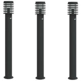 Vidaxx Außenstehleuchten 3 Stk. mit Sensoren 110 cm Edelstahl schwarz