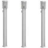 Vidaxx Außen-Stehleuchten 3-tlg. Fassung 110 cm Edelstahl silber