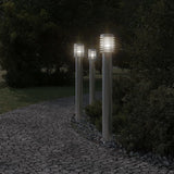Vidaxx Außen-Stehleuchten 3-tlg. Fassung 110 cm Edelstahl silber