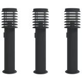 Vidaxx Außenstehleuchten 3 Stk. Fassung 60 cm Edelstahl schwarz