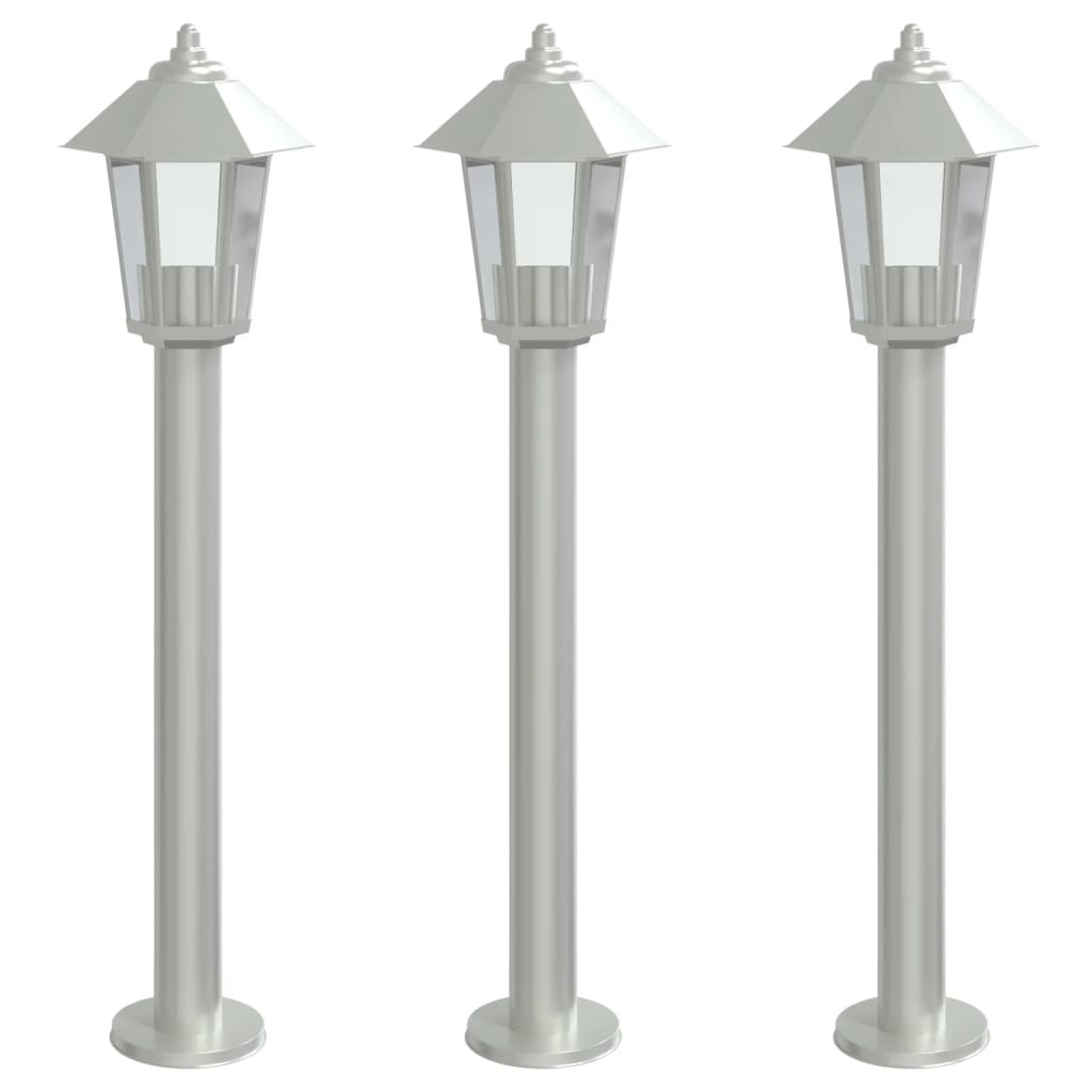 Vidaxx Außenstehleuchte 3 Stk. 80 cm Edelstahl silberfarben