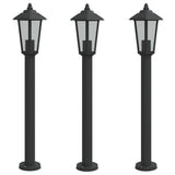 Vidaxx Außenstehleuchte 3 Stk. 80 cm Edelstahl schwarz