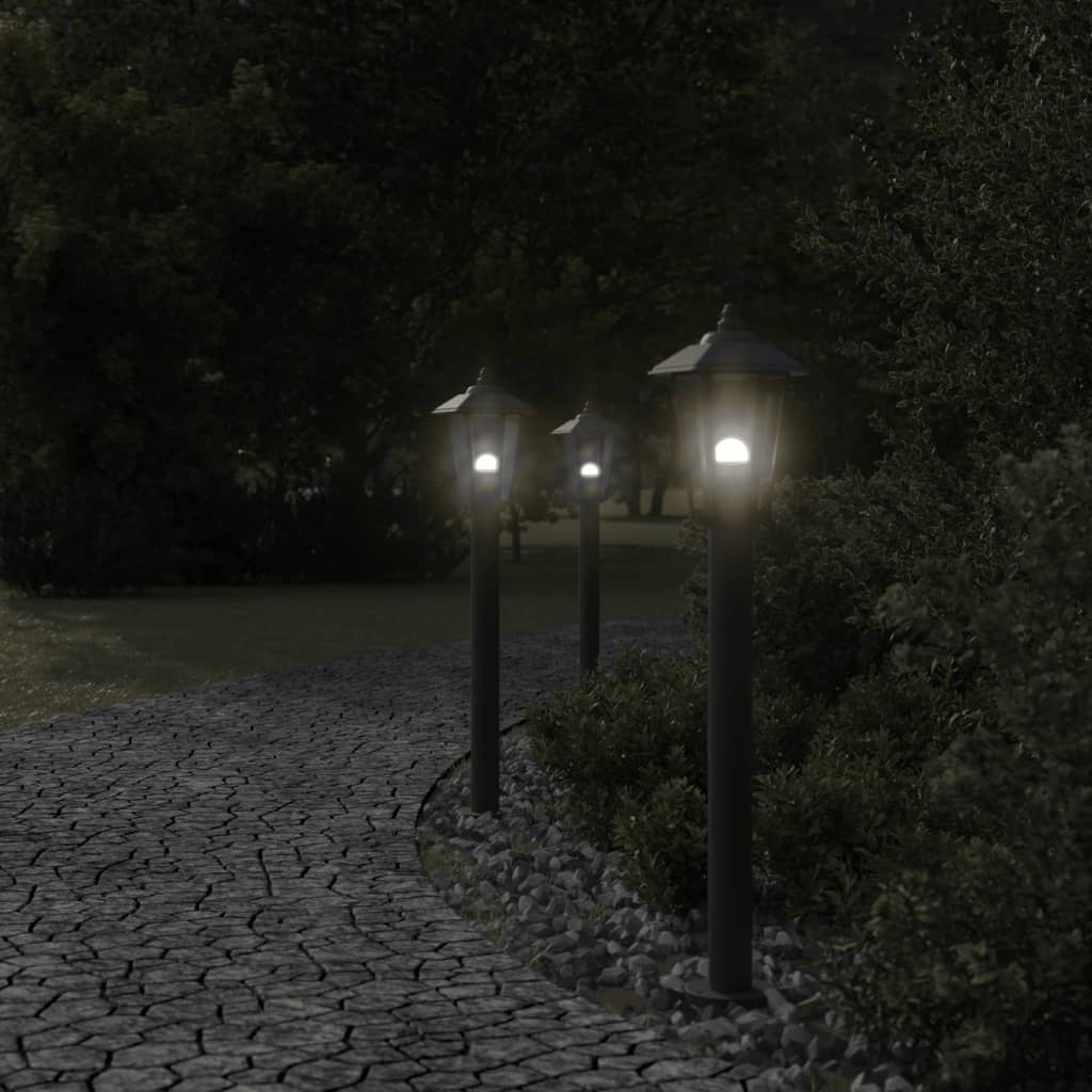 Vidaxx Außenstehleuchte 3 Stk. 80 cm Edelstahl schwarz