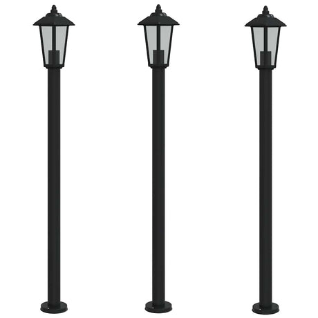 Vidaxx Außenstehleuchte 3 Stk. 120 cm Edelstahl schwarz
