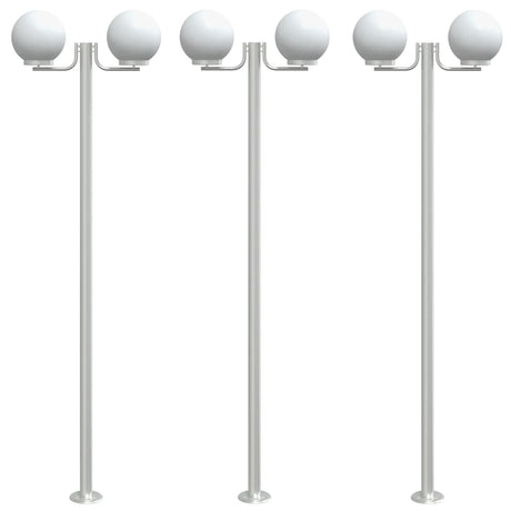 Vidaxx Außenstehleuchten 3 Stk. 215 cm Edelstahl silberfarben