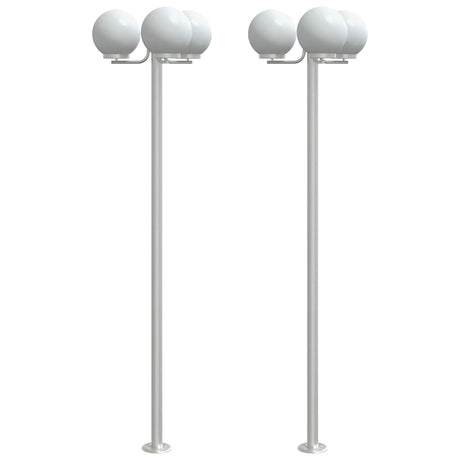 Vidaxx Außenstehleuchte 2 Stk. 215 cm Edelstahl silberfarben