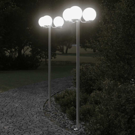 Vidaxx Außenstehleuchte 2 Stk. 215 cm Edelstahl silberfarben