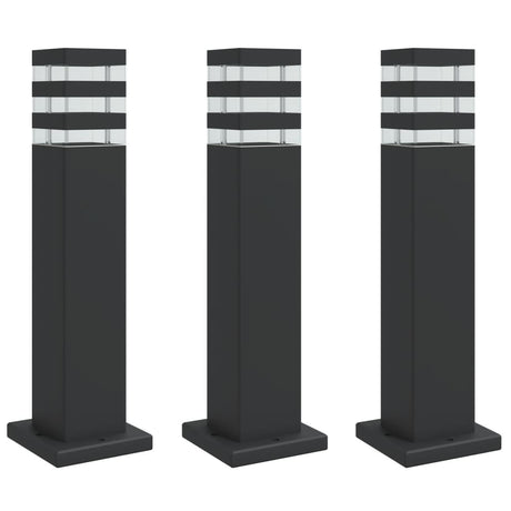 Vidaxx Außenstehleuchten 3 Stück 50 cm Aluminium schwarz