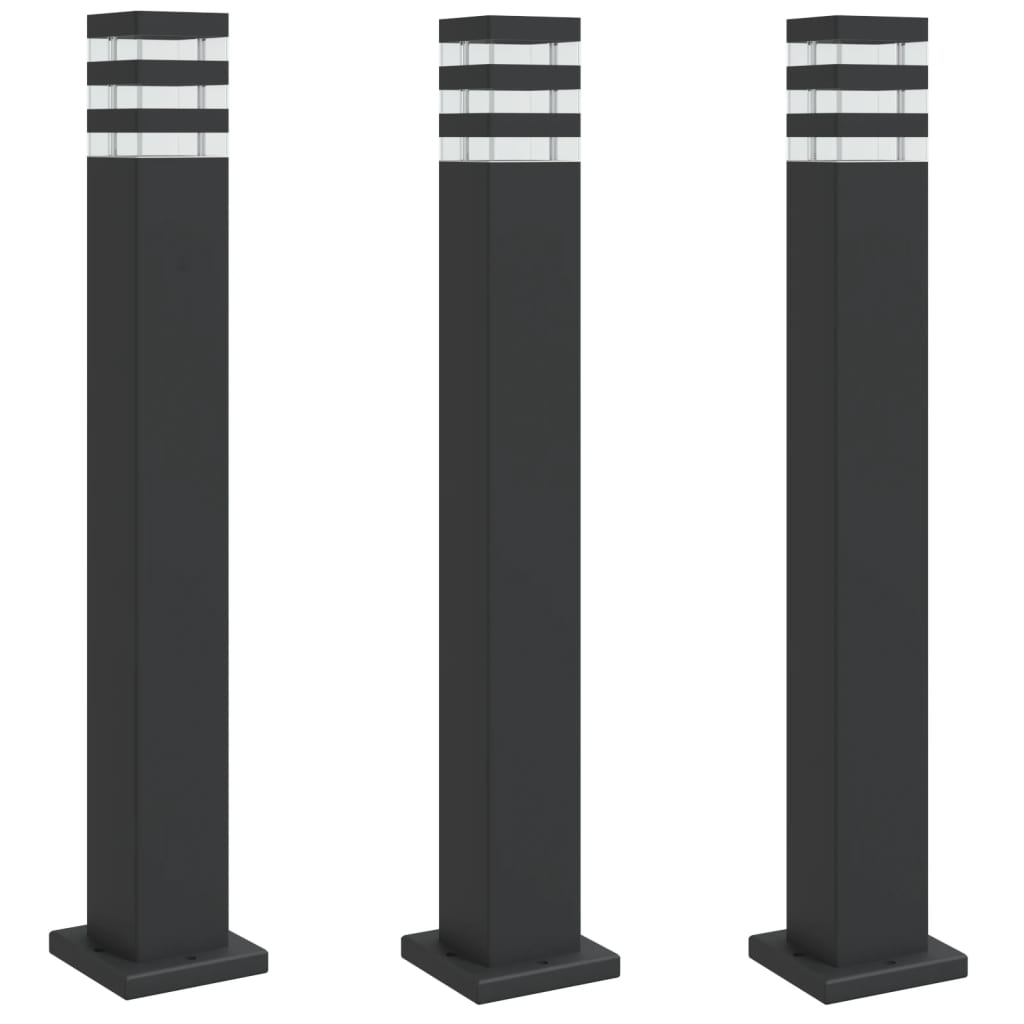 Vidaxx Außenstehleuchten 3 Stk. 80 cm Aluminium schwarz