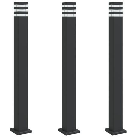 Vidaxx Außenstehleuchten 3 Stück 110 cm Aluminium schwarz