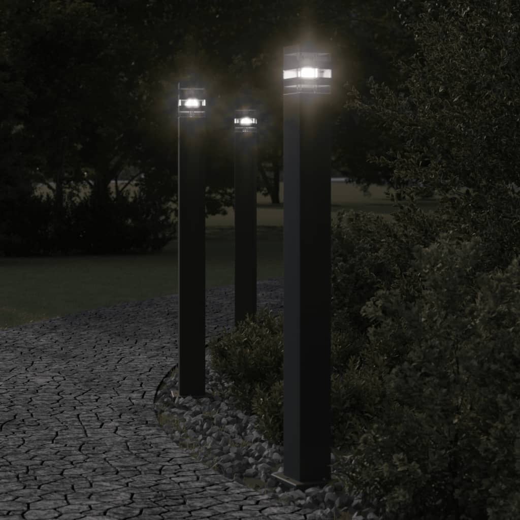 Vidaxx Außenstehleuchten 3 Stück 110 cm Aluminium schwarz