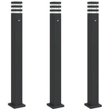 Vidaxx Außenstehleuchten 3 Stk. mit Sensor 110 cm Aluminium schwarz