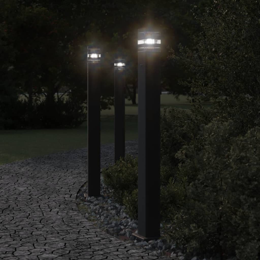 VidaXL Außenstehleuchte mit Fassung 110 cm Aluminium schwarz