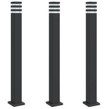Vidaxx Außenstehleuchten 3 Stück mit Fassung 110 cm Aluminium schwarz