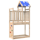 Vidaxx Spielturm mit Kletterwand 110,5x52,5x215 cm massives Kiefernholz
