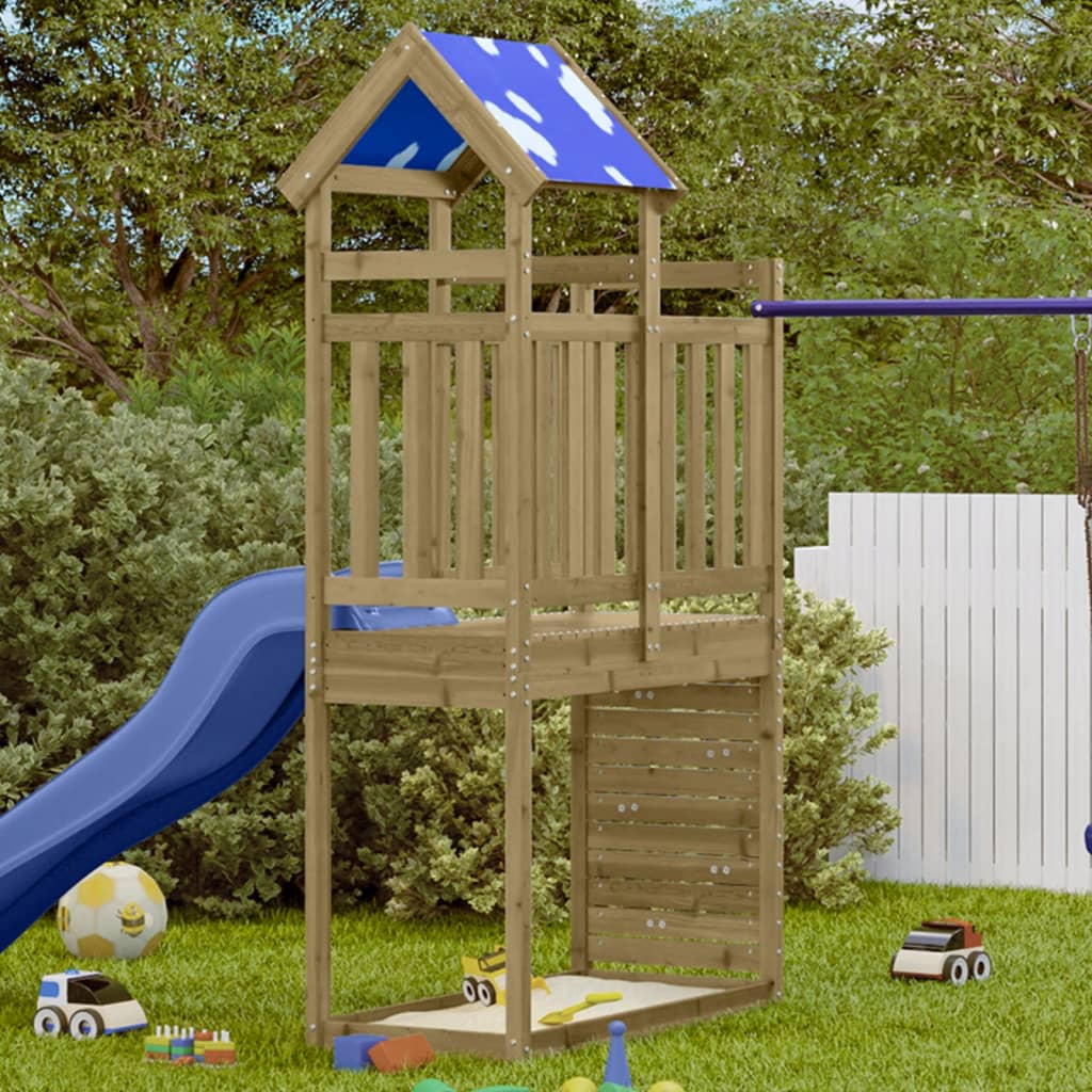 Vidaxx Spielturm mit Felswand 110,5x52,5x215 cm imprägniertes Holz
