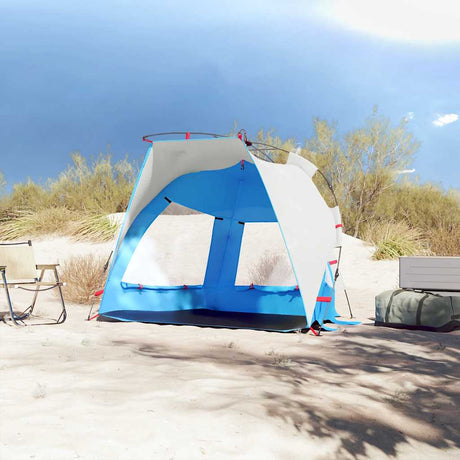 VidaXL Strandzelt 2-Personen wasserdicht Schnellspanner azurblau