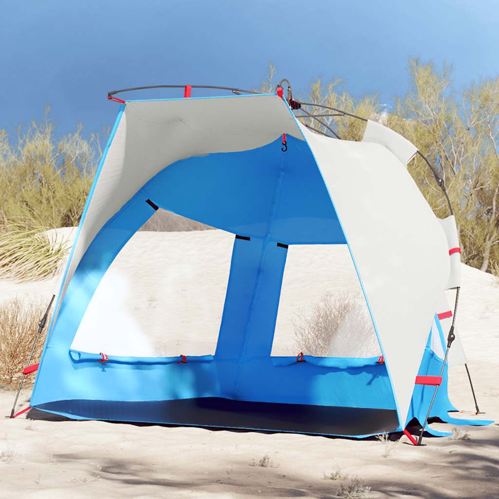 VidaXL Strandzelt 2-Personen wasserdicht Schnellspanner azurblau