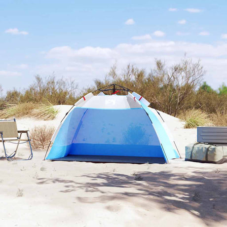 VidaXL Strandzelt 2-Personen wasserdicht Schnellspanner azurblau