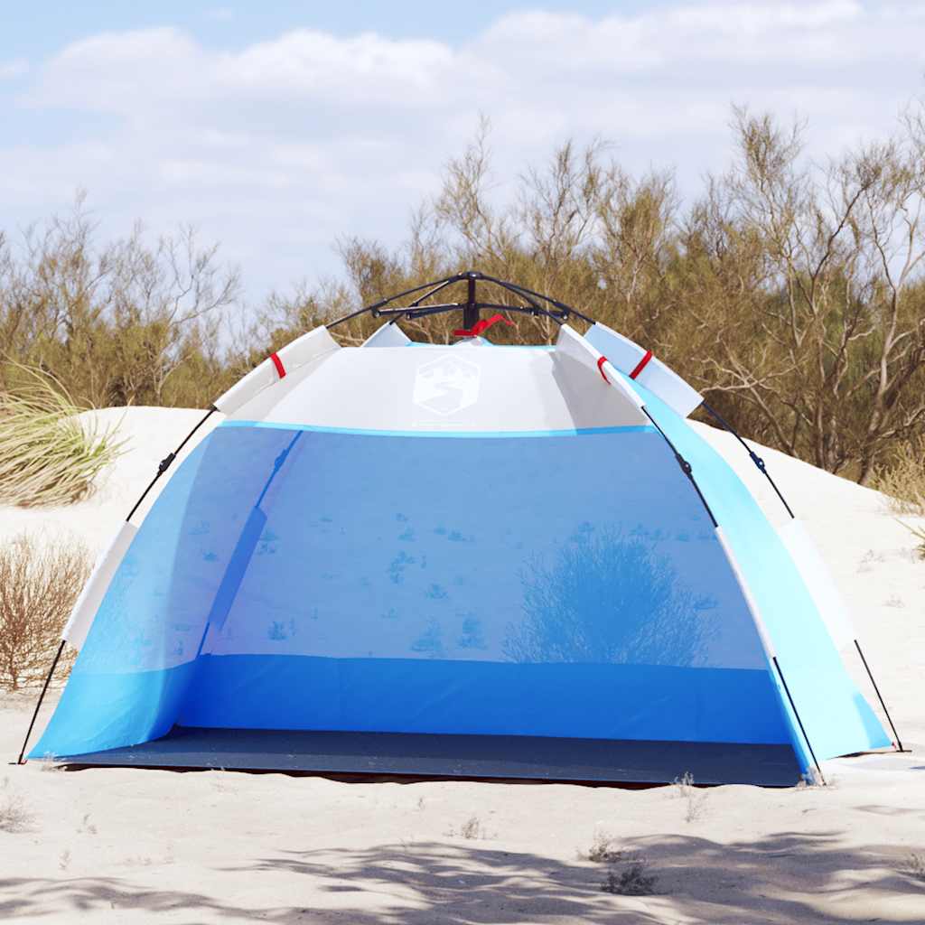VidaXL Strandzelt 2-Personen wasserdicht Schnellspanner azurblau