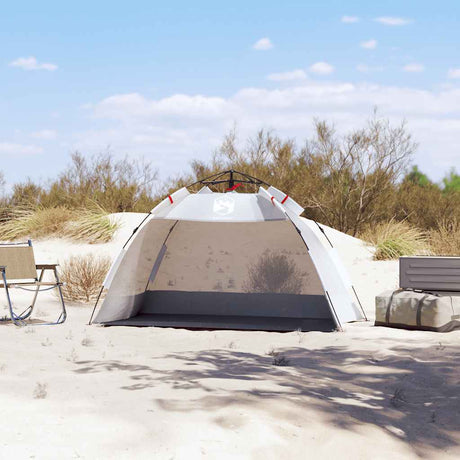 Vidaxl Strandzelt 2-Personen wasserdicht Schnellverschluss grau