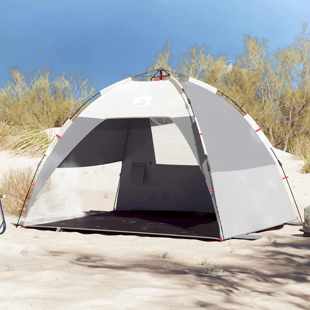 Vidaxl Strandzelt 2-Personen wasserdicht Schnellverschluss grau