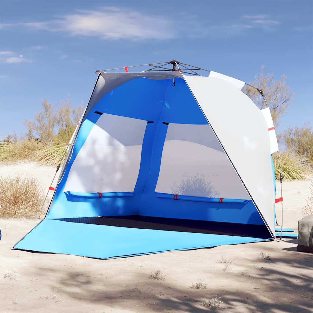 VidaXL Strandzelt 3-Personen wasserdicht Schnellspanner azurblau