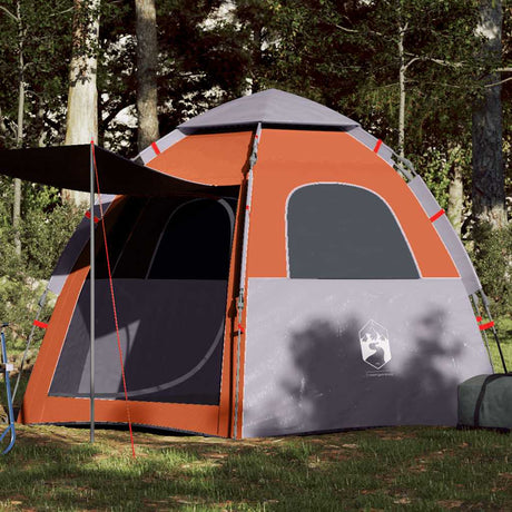 Vidaxl Campingzelt 4-Personen-Schnellspanner grau und orange