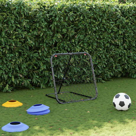 VidaXL Fußball-Rebounder verstellbar 84x73x60-80 cm Stahl schwarz