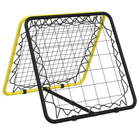 Vidaxl Fußball-Rebounder, beidseitig verstellbar, aus Stahl, Gelb und Schwarz