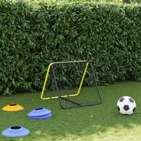 Vidaxl Fußball-Rebounder, beidseitig verstellbar, aus Stahl, Gelb und Schwarz