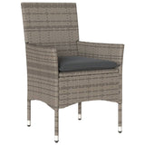 Vidaxl 3-delige tuinset met kussens poly rattan en acaciahout grijs