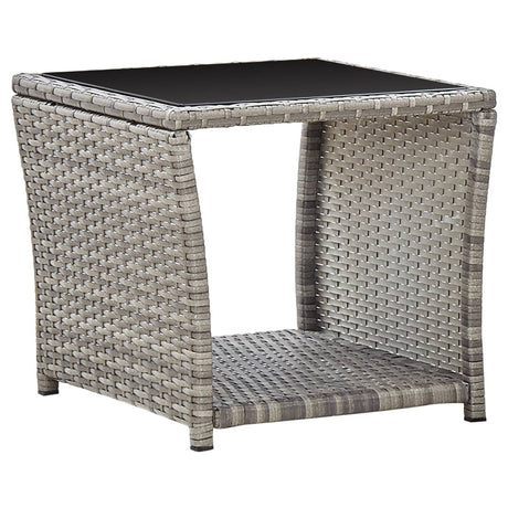 Vidaxl 3-delige tuinset met kussens poly rattan grijs