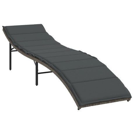 Vidaxl ligbedden 2 st met kussens poly rattan grijs